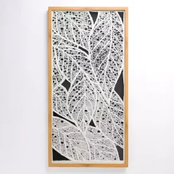 Kirklands Home White Paper Leaf Shadowbox Wall Plaque Discount