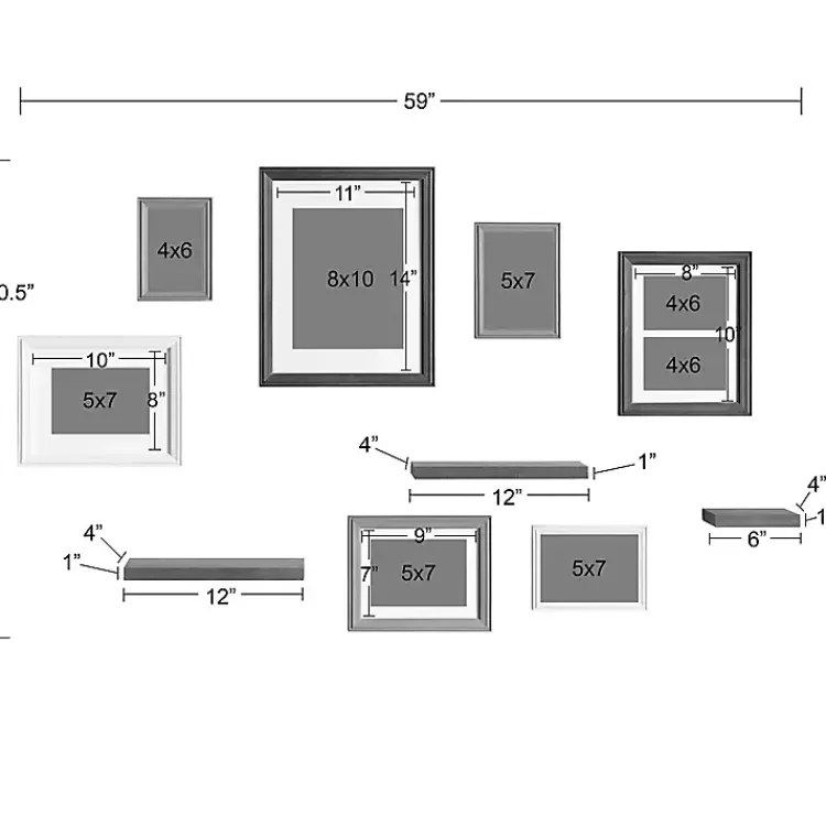 Kirklands Home 10-pc. Gallery Wall Frame and Shelf Set White Sale