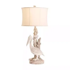 Kirklands Home White Pelican Coastal Table Lamp Ivory New