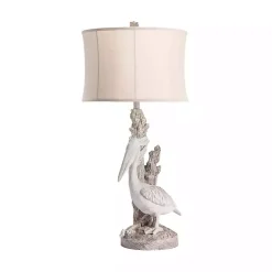 Kirklands Home White Pelican Coastal Table Lamp Ivory New