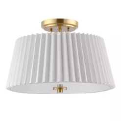 Kirklands Home White Pleated Shade Flush Mount Light Hot