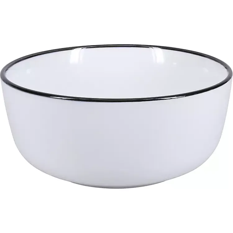 Kirklands Home Porcelain Black Trim 16-pc. Dinnerware Set White Best