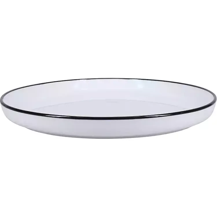 Kirklands Home Porcelain Black Trim 16-pc. Dinnerware Set White Best