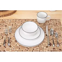 Kirklands Home Porcelain Black Trim 16-pc. Dinnerware Set White Best