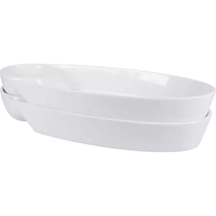 Kirklands Home Porcelain Chip & Dip Bowls, Set of 2 White Discount