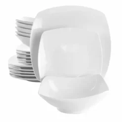 Kirklands Home Porcelain Square 18-pc. Dinnerware Set White Discount