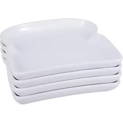 Kirklands Home Porcelain Toast Plates, Set of 4 White Hot