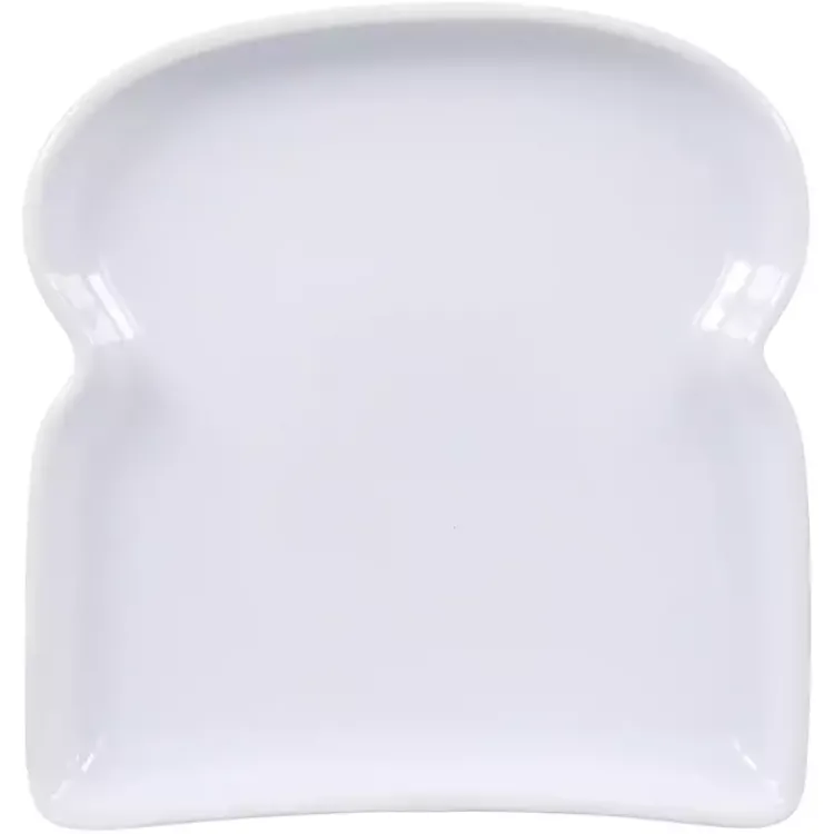 Kirklands Home Porcelain Toast Plates, Set of 4 White Hot