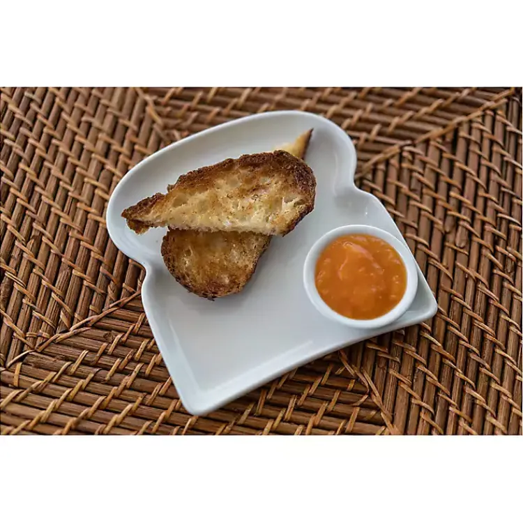 Kirklands Home Porcelain Toast Plates, Set of 4 White Hot