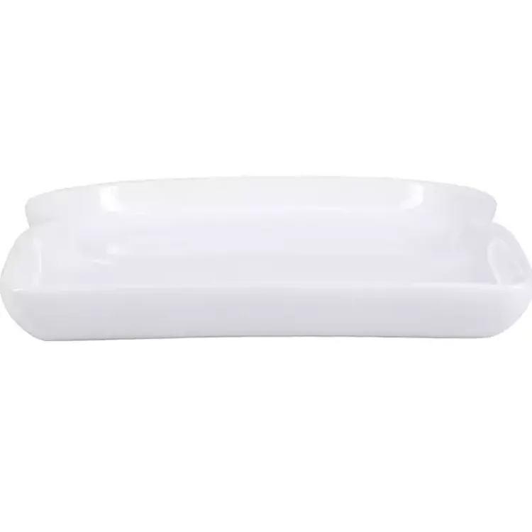 Kirklands Home Porcelain Toast Plates, Set of 4 White Hot