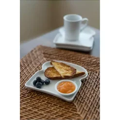 Kirklands Home Porcelain Toast Plates, Set of 4 White Hot