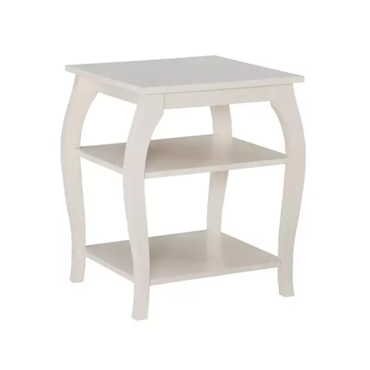 Kirklands Home Prismatic Wood Accent Table White Outlet