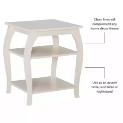 Kirklands Home Prismatic Wood Accent Table White Outlet