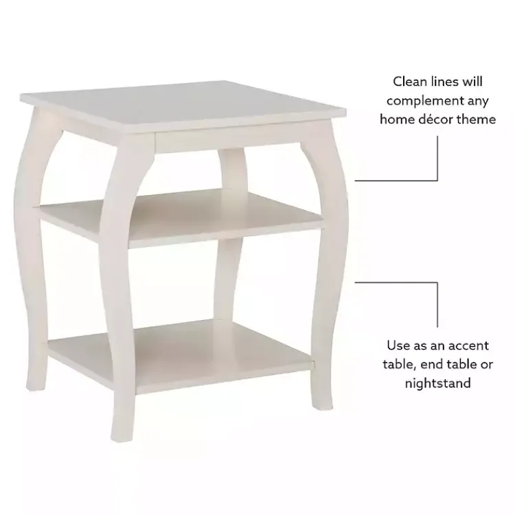 Kirklands Home Prismatic Wood Accent Table White Outlet