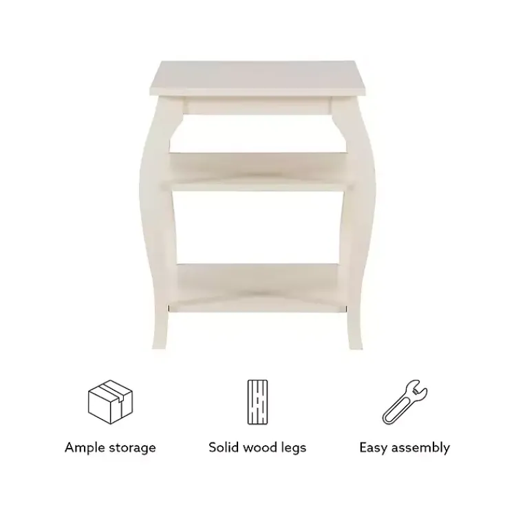 Kirklands Home Prismatic Wood Accent Table White Outlet