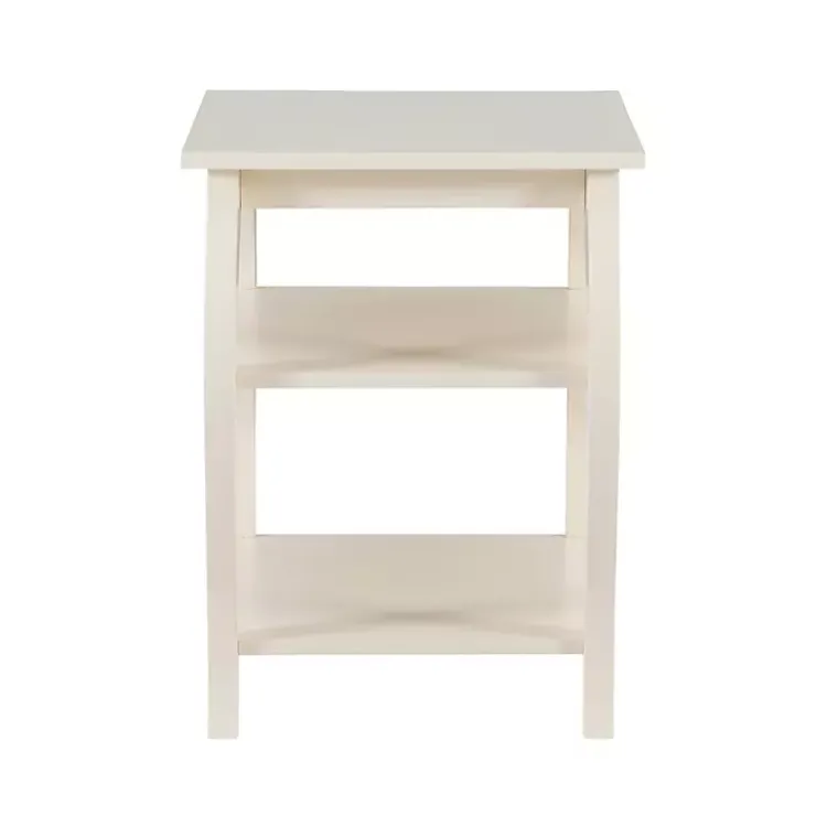 Kirklands Home Prismatic Wood Accent Table White Outlet
