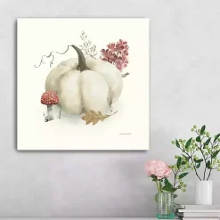 Fall>Kirklands Home Pumpkin and Foliage Canvas Print, 20x20 in. White