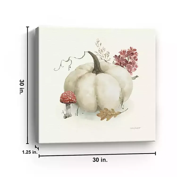 Fall>Kirklands Home Pumpkin and Foliage Canvas Print, 30x30 in. White