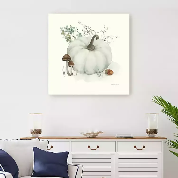 Fall>Kirklands Home Pumpkin Canvas Art Print, 30x30 in. White