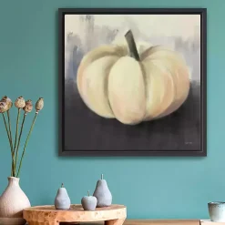Fall>Kirklands Home White Pumpkin Framed Giclee Canvas Art Print