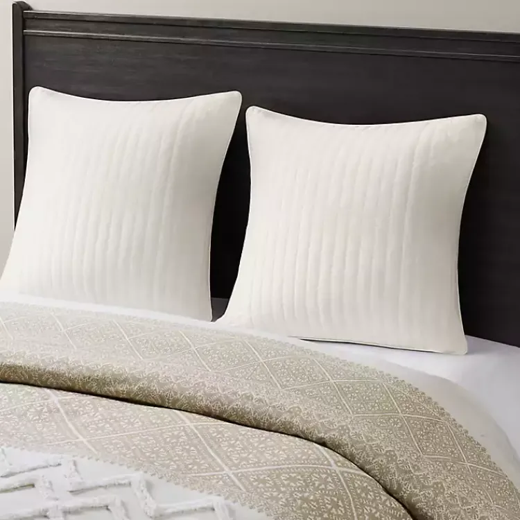 Kirklands Home Quilted Euro Pillow Sham White New