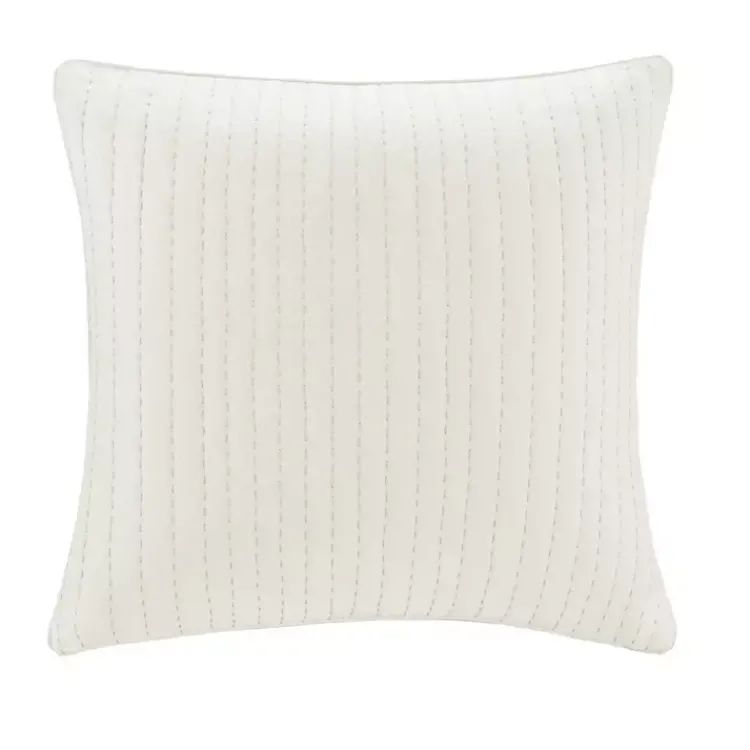 Kirklands Home Quilted Euro Pillow Sham White New
