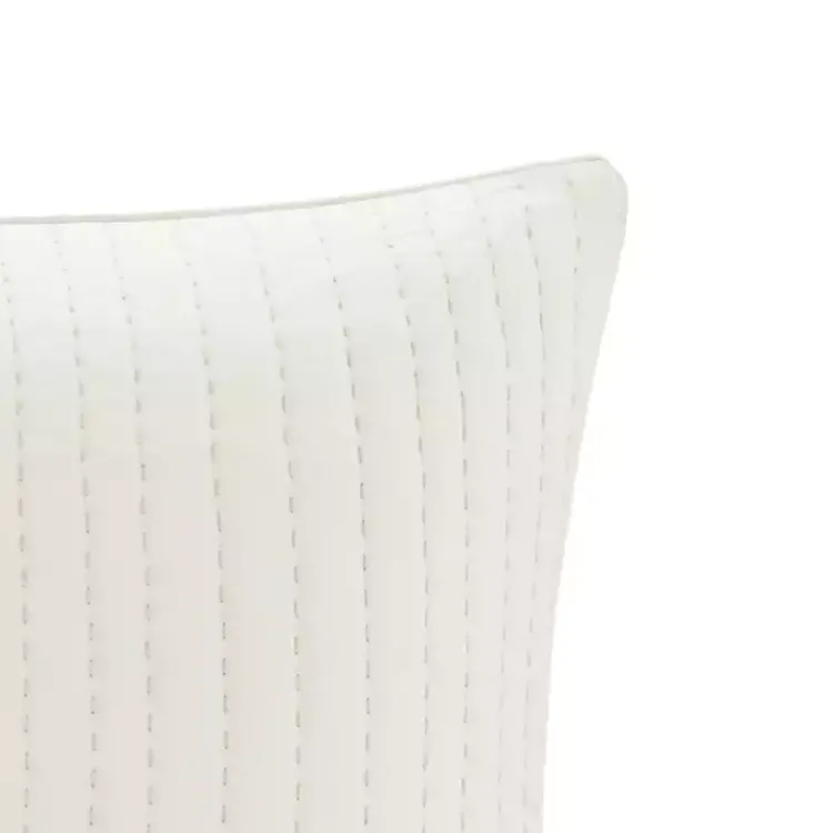 Kirklands Home Quilted Euro Pillow Sham White New
