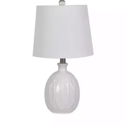 Kirklands Home Raised Geometric Table Lamp White Discount