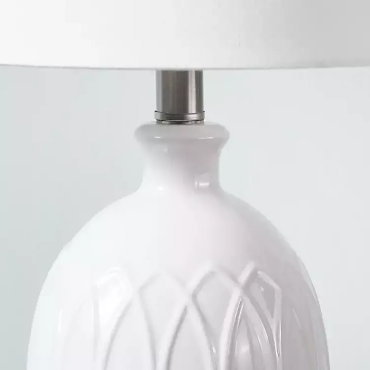 Kirklands Home Raised Geometric Table Lamp White Discount