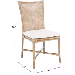 Kirklands Home Rattan Chiara Dining Chairs, Set of 2 White Sale