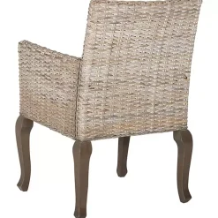Kirklands Home White Rattan Curved Legs Dining Chairs, Set of 2 Outlet