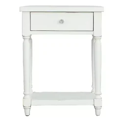 Kirklands Home Rectangle Accent Table with Charging Station White Hot