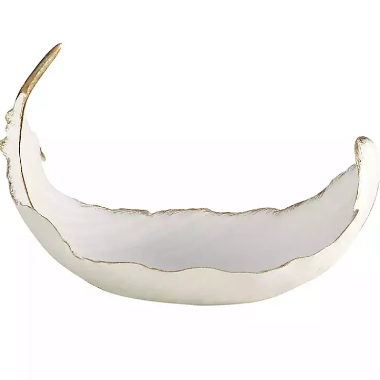 Decorative Bowls & Jars>Kirklands Home Resin Feather Bowl White