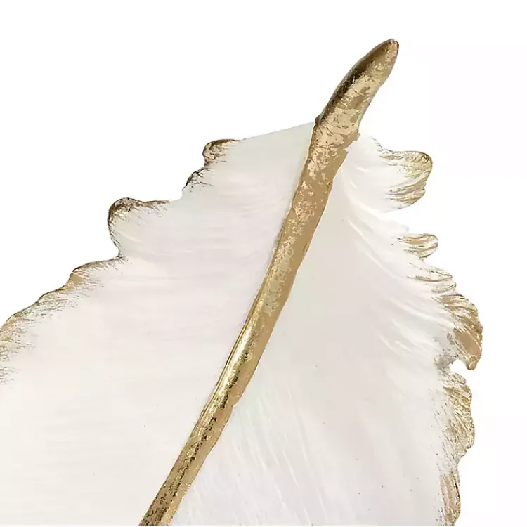 Decorative Bowls & Jars>Kirklands Home Resin Feather Bowl White