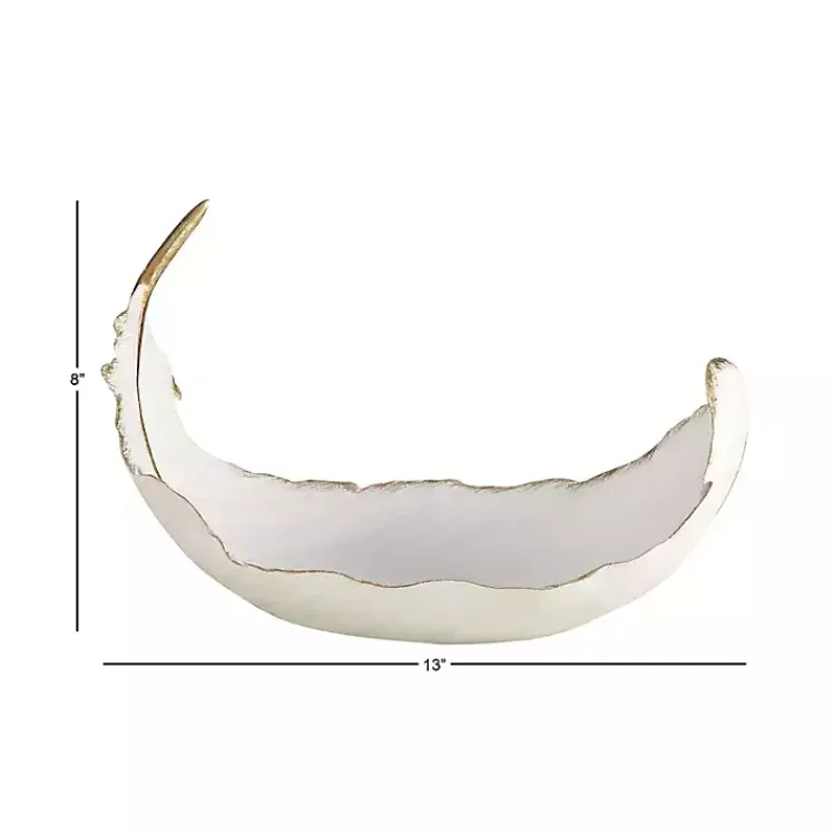 Decorative Bowls & Jars>Kirklands Home Resin Feather Bowl White