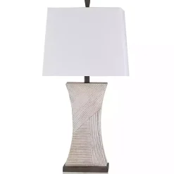 Kirklands Home Ribbed Concave Table Lamp White Best
