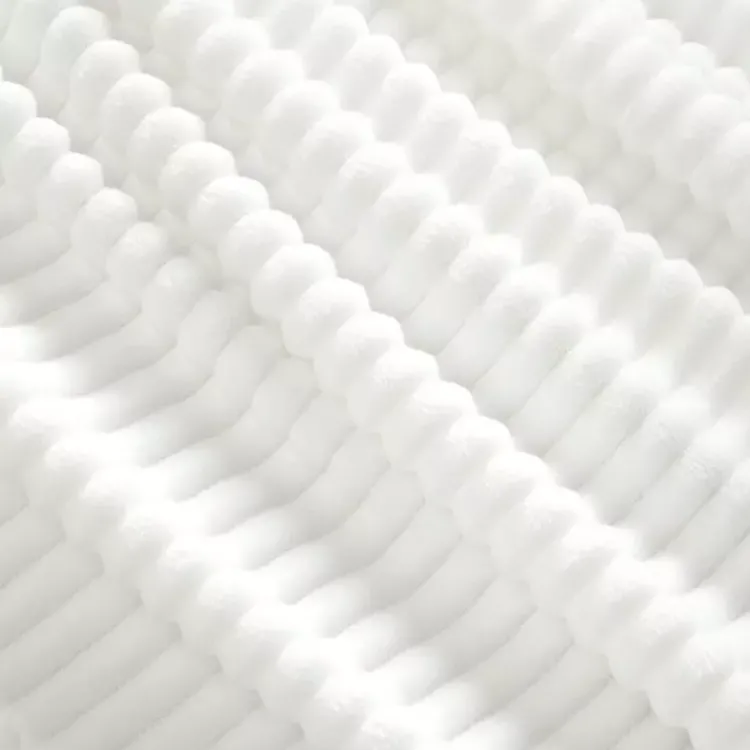 Blankets & Throws>Kirklands Home Ribbed Ultra Soft Faux Fur Throw White