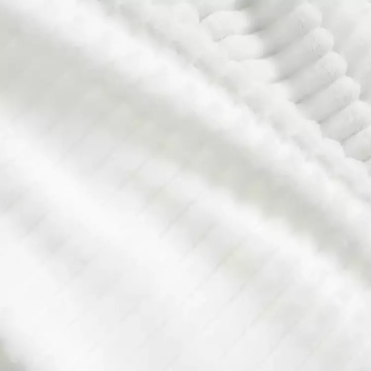 Blankets & Throws>Kirklands Home Ribbed Ultra Soft Faux Fur Throw White
