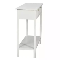 Kirklands Home Ribbed Wood 2-Drawer Colleen Console Table White Hot