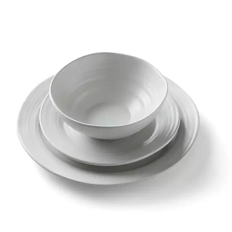 Kirklands Home Ridge 12-pc. Stoneware Dinnerware Set White Sale