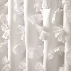 Kirklands Home Riley Cascading Bows Shower Curtain White New