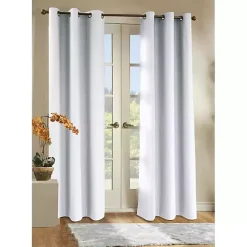 Kirklands Home Room Darkening Curtain Panel Set, 84 in. White Outlet