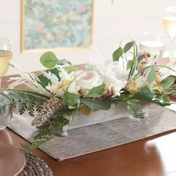 Arrangements & Greenery>Kirklands Home White Rose Fern Plant Arrangement