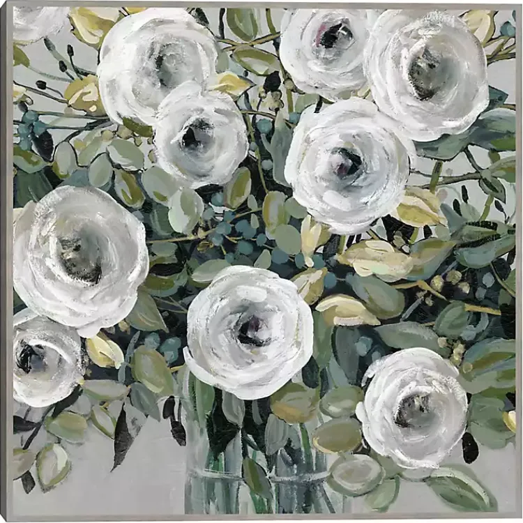 Kirklands Home White Rose Parade Framed Canvas Art Print Online