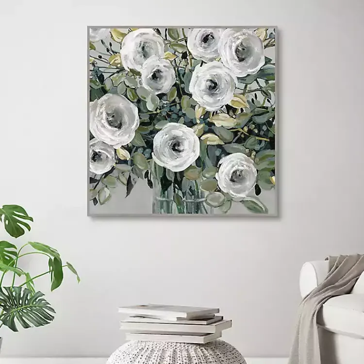 Kirklands Home White Rose Parade Framed Canvas Art Print Online