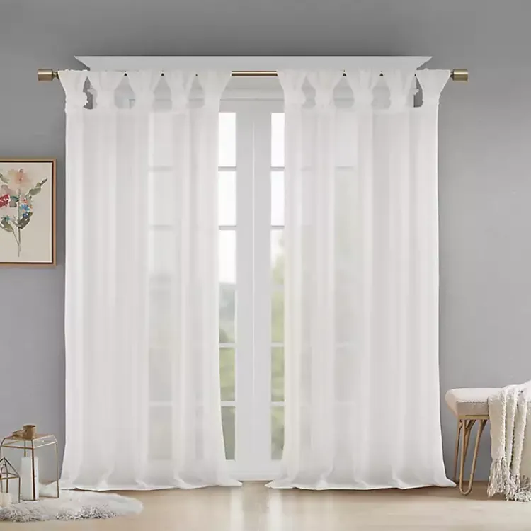 Kirklands Home Rosette Tab Top Curtain Panel, 63 in. White Best