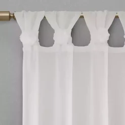 Kirklands Home Rosette Tab Top Curtain Panel, 63 in. White Best