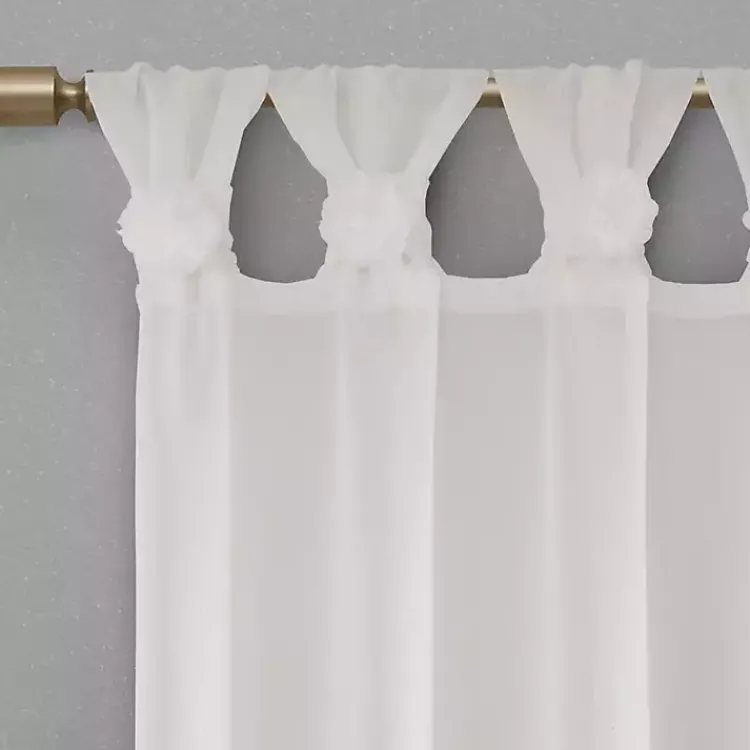 Kirklands Home Rosette Tab Top Curtain Panel, 63 in. White Best