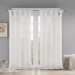 Kirklands Home Rosette Tab Top Curtain Panel, 84 in. White Discount
