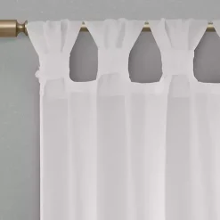 Kirklands Home Rosette Tab Top Curtain Panel, 95 in. White New